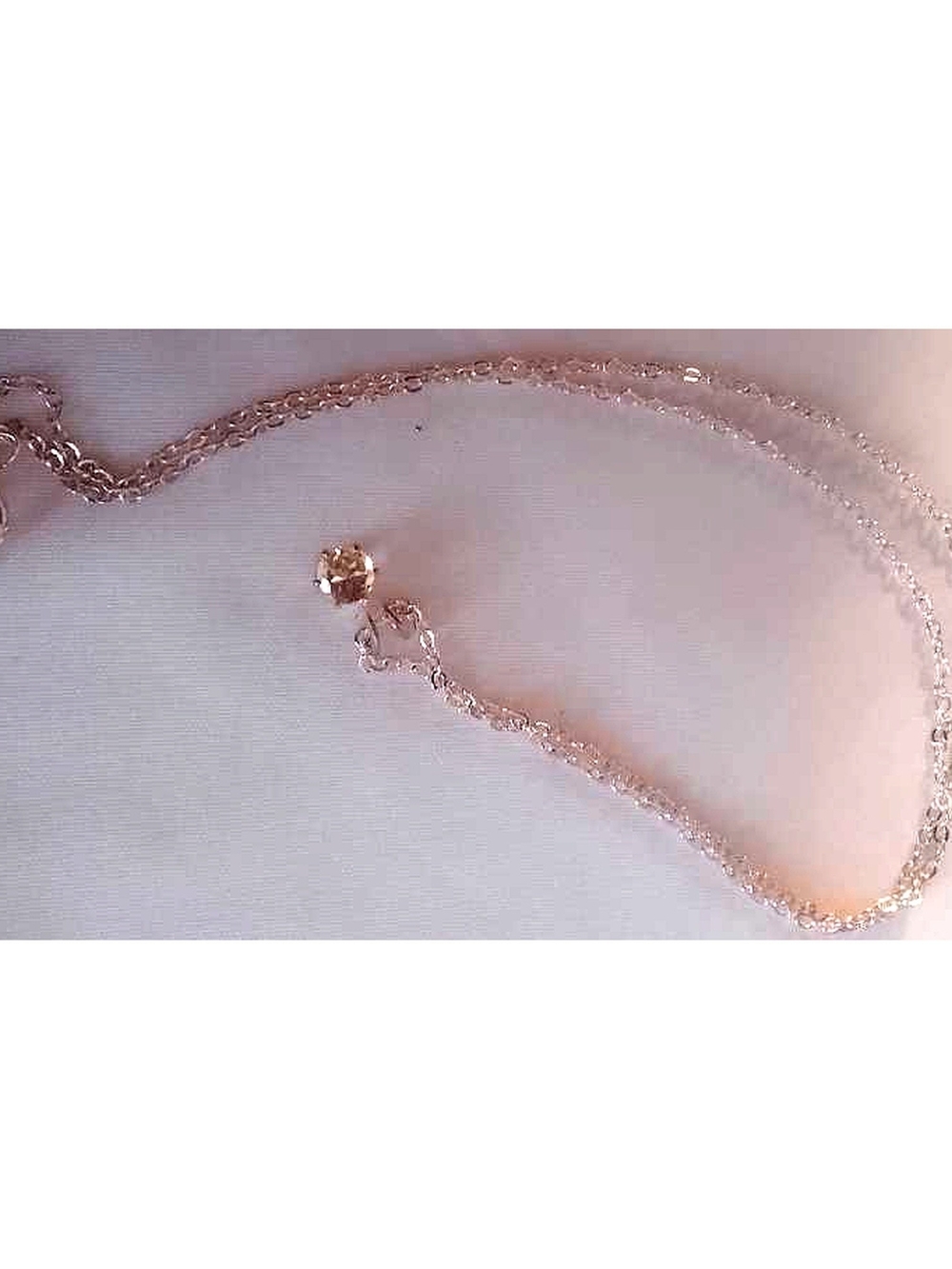 Delicate Rose-Gold Chain Necklace with Clear Solitaire Pendant